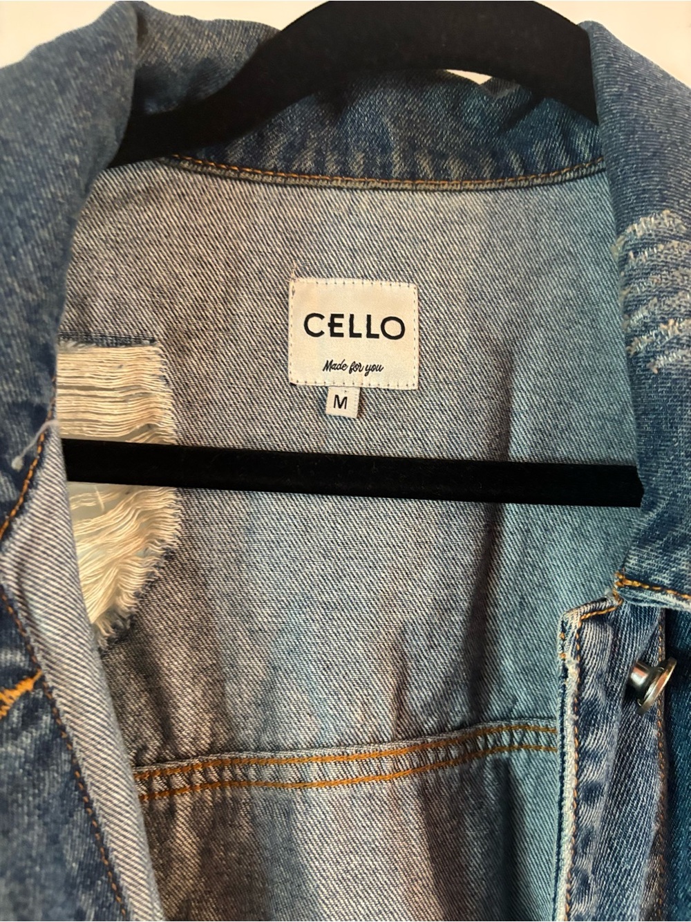 Cello Oversized Distressed Ripped Denim Jacket - Picture 3 of 3